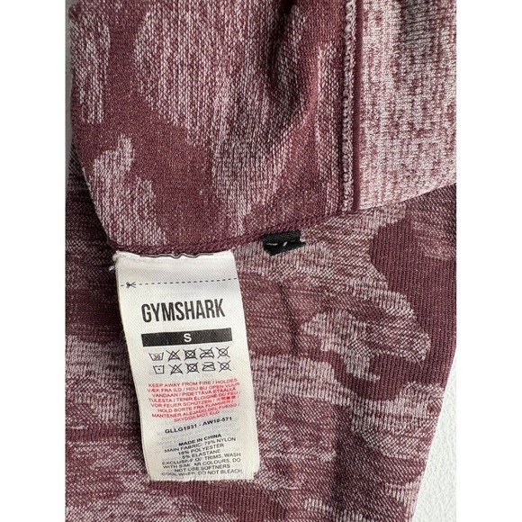 Gymshark Burgundy Camo Seamless High Waisted Workout Leggings Womens Size S - Picture 4 of 5